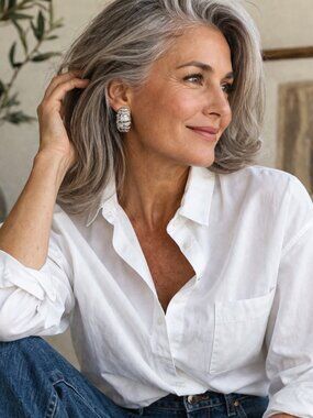 NWT: Vintage Jordache Silver Tone Clip-On Textured Retro Earrings